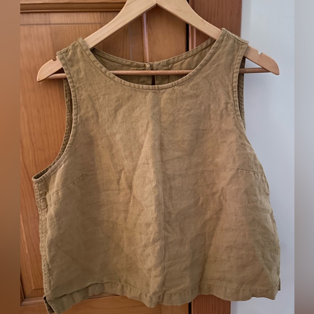 notPERFECTLINEN Amber Yellow Bay Top